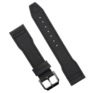 B & R Bands Black Tactical Aviator Style Pilot Watch Band Strap 20mm 21mm 22mm - Picture 1 of 4