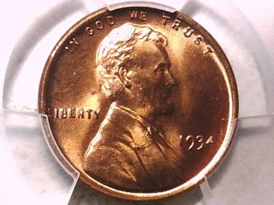 1934 P Lincoln Wheat Cent PCGS MS 65 RD 38588312 - Image 1 of 3