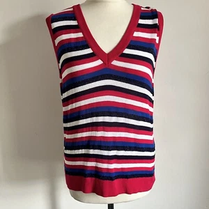 Kettlewell Tank Top Size Large Multi Stripe Navy Sparkle Layer Winters - Picture 1 of 11