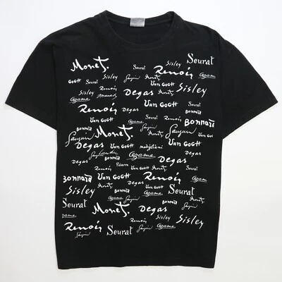 Vintage Artist Name Collage T-Shirt Size XL Art Van Gogh Monet Sisley 90s - Image 1 of 4