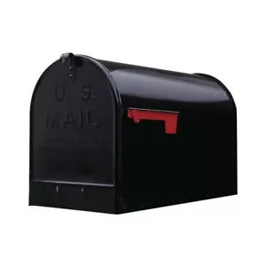 Stanley Extra Large Steel Post Mount Mailbox Black - Picture 1 of 10