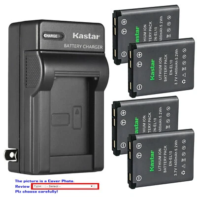 Cargador de pared de CA de batería Kastar para batería Nikon EN-EL10 ENEL10, cargador MH-63 Foto 1 de 4
