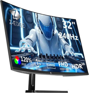 Z-Edge 32 Inch Curved Gaming Monitor 240Hz, 1Ms MPRT, Full HD(1920×1080), Freesy - Picture 1 of 12