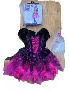 Girls Purple Light-Up Witch Costume w/ Wand Size 12–14 - Picture 1 of 7
