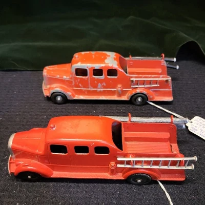 (2) TootsieToy Tootsie Juguete Mack Camión de Bomberos Falta Escalera Gancho Roto De Colección Foto 1 de 4