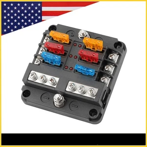 12-24V Blade Fuse Holder Fuse Holder Box Block Panel Board 6 Way US USA NEW - Picture 1 of 5