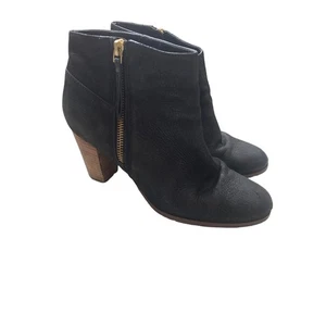 Cole Haan ankle boots women's size 7 black textured leather classic minimalist - Picture 1 of 6