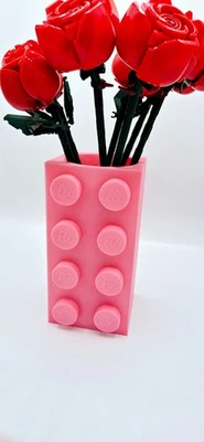 Vase LEGO – 18cm x 9 cm | 3D Druck PLA | verschiedene Farben I Blume Block Deko - Bild 1 von 4