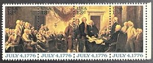 US 1976 Scott # 1694a Strip of 4 MNH Signing Declaration of Independance 13¢ - Picture 1 of 2