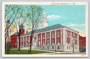 City Hall Burlington VT Vermont Postcard - Picture 1 of 2