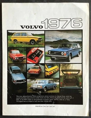 VOLVO 66GL 244DL/GL 245DL/DLE 264DL/GL 265DL Car Sales Brochure 1976 #2844-76 - Image 1 of 2
