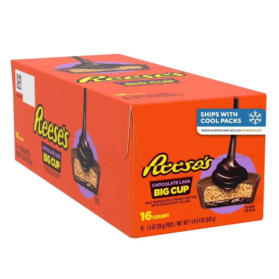 REESE'S Big Cup Chocolate Lava Milk Chocolate Peanut Butter Cups 16 Count