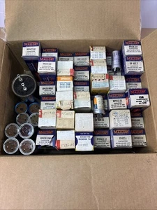 Large Lot of Vintage Mallory, Sprague, Aerovox, and Arcolytic Can Capacitors - Picture 1 of 16