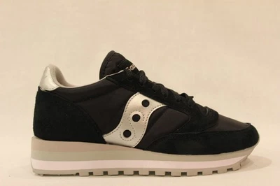 SAUCONY JAZZ TRIPLE S60530-15 ginnastica donna in pelle e tessuto black-silver - Immagine 1 di 4