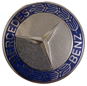 Front Hood Emblem Star For Mercedes Laurel Wreath Blue Badge A GL GLC GLE Class - Picture 1 of 4