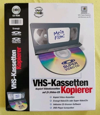 Super Video CD CD-ROM Kompatibel VHS-Kassetten Kopierer DVD PC Programm - Bild 1 von 2