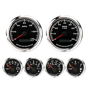 W PRO Series 6 Gauge Set - 85mm 3-3/8" GPS Speedometer & Tachometer 52mm 2-1/... - Picture 1 of 9