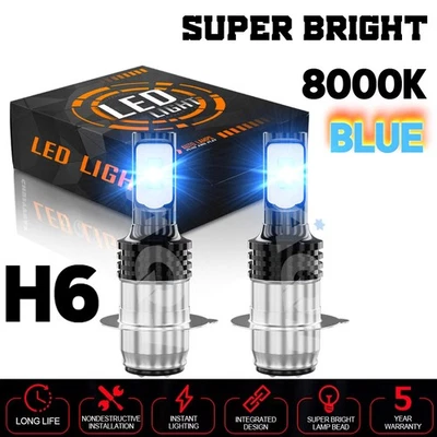 For Kawasaki Bayou 400 1993-1999 LED Headlight Kit H6 8000K Blue Bulbs Foto 1 de 4