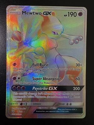 Mewtwo GX Rainbow 76/73 Shining Legends Secret Rare Near Mint - Image 1 of 3