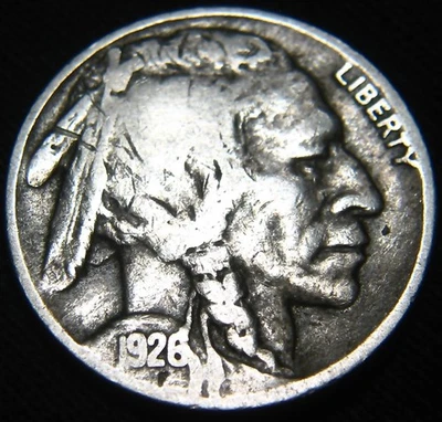 Оригинальная более жесткая дата 1926-D BUFFALO NICKEL 5¢ БЕСПЛАТНАЯ ДОСТАВКА! KT68EY - Изображение 1 из 2