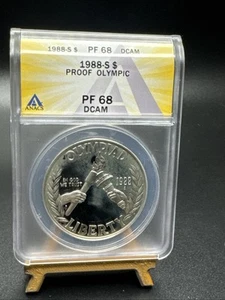 1988 S Olympics Commemorative Proof Silver Dollar Coin ANACS DCAM PF68 - Picture 1 of 3