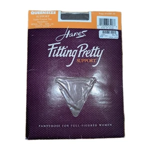 Hanes Fitting Pretty Town Taupe Queen 1X PANTYHOSE  Support Light Control TopVTG - Picture 1 of 5