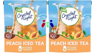 2 PACK Crystal Light Peach Iced Tea Drink Mix USA, 16 Pitcher Packets EXP 2027+ - Image 1 of 3