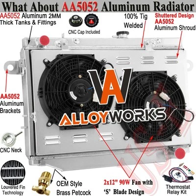 3 Row Radiator Shroud+Fan For 1998-2005 Toyota Land Cruiser HZJ105R HDJ100R MT Foto 1 de 4