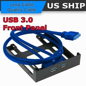 USB 3.0 Front Panel 3.5" Expansion Bay to 20-Pin MoBo Bracket Cable (2-Port)