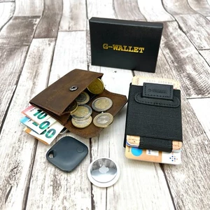 Smart Wallet Echtleder / Münzfach / bis zu 12 Karten + AirTag / personalisierbar - Bild 1 von 16