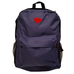 NAVY BLUE Backpack Bag with LOVE RED HEART LOGO EMBROIDERED - Picture 1 of 2