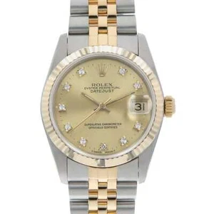ROLEX Datejust 10P Diamond 68273G Champagne Gold R Numero di seconda mano Ragazzi (... - Foto 1 di 11