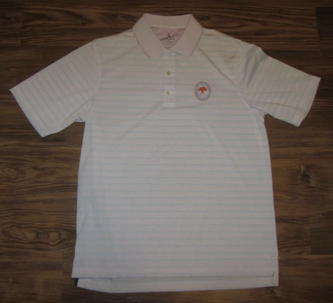 2012 PGA Championship Kiawah Ocean Course Mens Polo Shirt, Pink/Blue Size L, EUC Cover