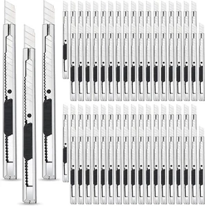 ✅75 pcs. Utility Knife Retractable Snap off Box Cutters 9mm Wide Razor Blade - Picture 1 of 10