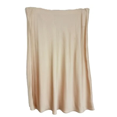 J.CREW Gwyneth Slip Skirt XXL Natural Beige Satin Pull On Dressy  B54 - Image 1 of 4