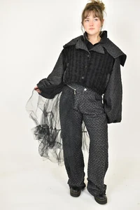 H4 Pantalón Vaquero Estructurado con Lateral Desmontable Tul Talla M/L - Imagen 1 de 9