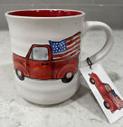 THE LAND THAT I LOVE Old Red Truck & American Flag Sheffield Home Mug Patriotic