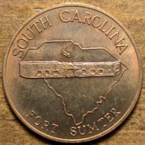 1788 Columbia, South Carolina SC 8th State The Palmetto State Shell Gas Medaille - Bild 1 von 4