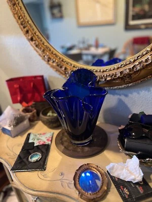 Cobalt Blue Glass Vase in pristine condition - Image 1 of 3