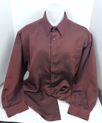 Camisa de vestir Croft & Barrow para hombre 2XL 36 manga larga microfibra abotonada marrón Foto 1 de 4
