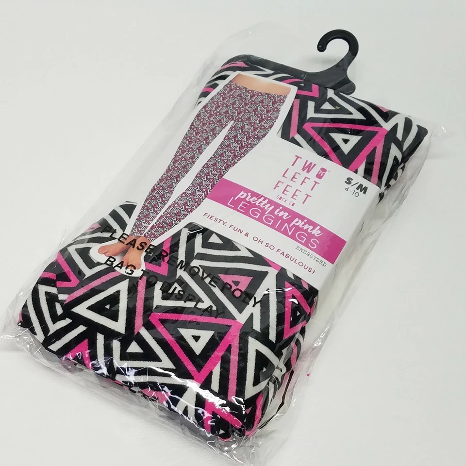 3 Pairs Two Left Feet Pretty in Pink Leggings Size L/xl 1k