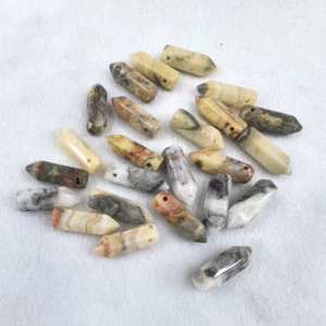 50 piezas Colgantes de piedras preciosas curativas con punta de ágata loca amarilla natural 6x21 mm - Imagen 1 de 6