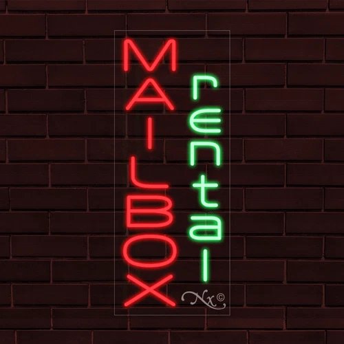 NEW "MAILBOX RENTAL" VERTICAL 30x12x1 INCH LED FLEX WINDOW INDOOR SIGN 31005 - Image 1 of 1