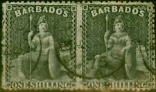 Barbados 1873 1s Black SG61 Fine Used Pair