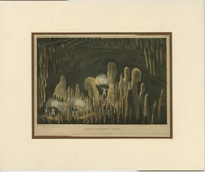 Antiguo estampado de una cueva en Amboina, Indonesia - Imagen 1 de 1