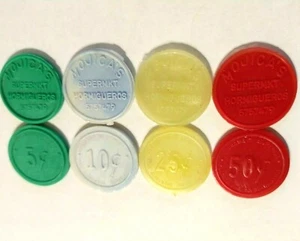 Set 4 SELLO DE COMIDA HORMIGUEROS SUPERMERCADO MOJICAS FICHA PUERTO RICO - Imagen 1 de 7