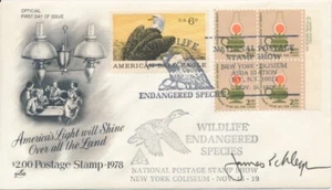 #1611+ $2 Block of 4 Kerosene Lamp combo Artcraft cachet FDC James Schleyer ASDA - Picture 1 of 1