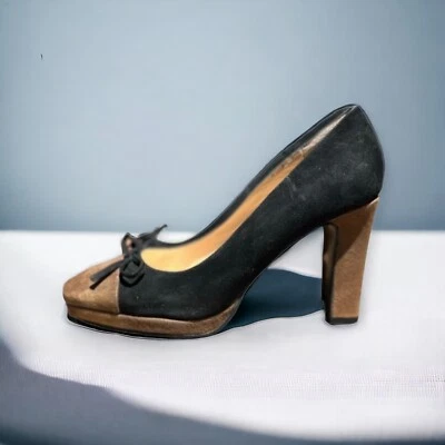 🌻Tacones de tacón Sacha London "BELLE" gamuza color bloque talla 8,5 Foto 1 de 4