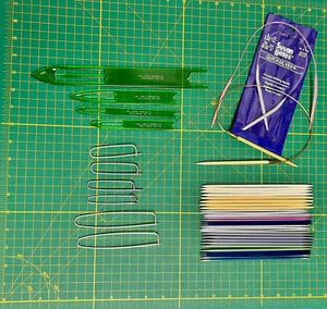 Knitting Lot Double Pointed Knitting Needles Stitch Holders Shuttles Circular - Picture 1 of 5