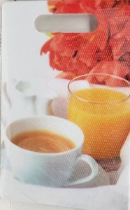 Tagliere da cucina in plastica sottile, rettangolare (app. SUCCO D'ARANCIA 7"x10,8"), K & Co - Foto 1 di 15